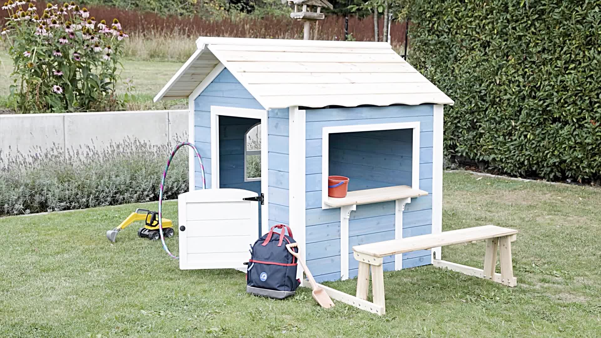 HOME DELUXE - Spielhaus DER GROßE PALAST - Blau mit Bank  Produktbild-Vorschau 7