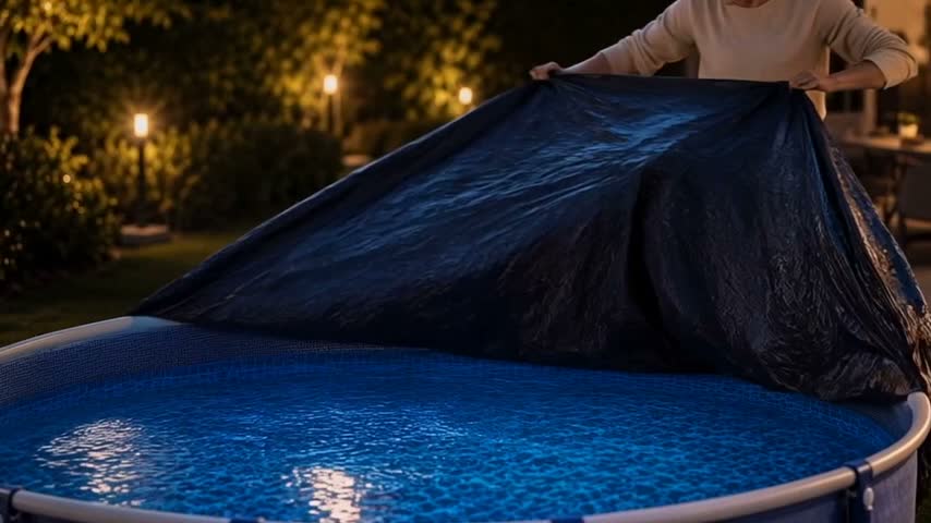 Poolplane rund 200 g/m² – Schwarze Solar Poolabdeckung für Produktbild-Vorschau 7