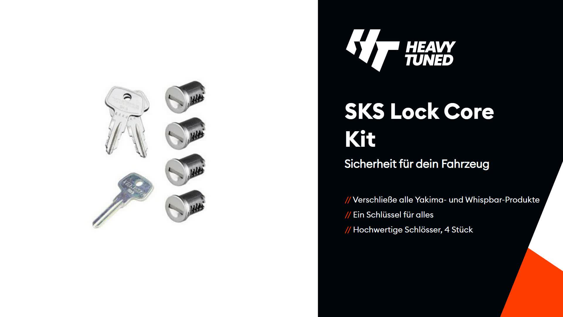 SKS Lock Core Kit For Yakima & Whispbar Roof Racks – 4-Piece Lock Set Y8007204