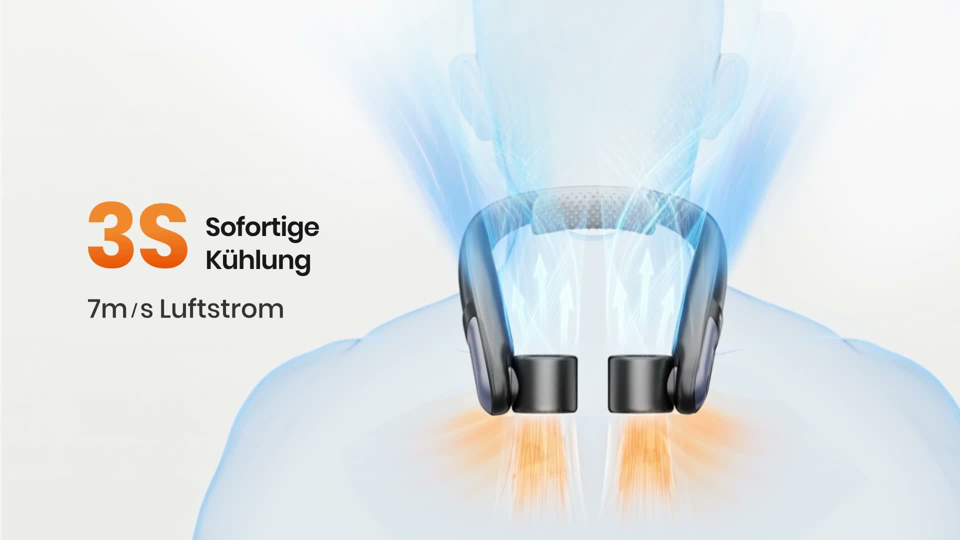 Warmco Nackenventilator, 10000mAh 30Std. Akku Tragbarer Produktbild-Vorschau 7