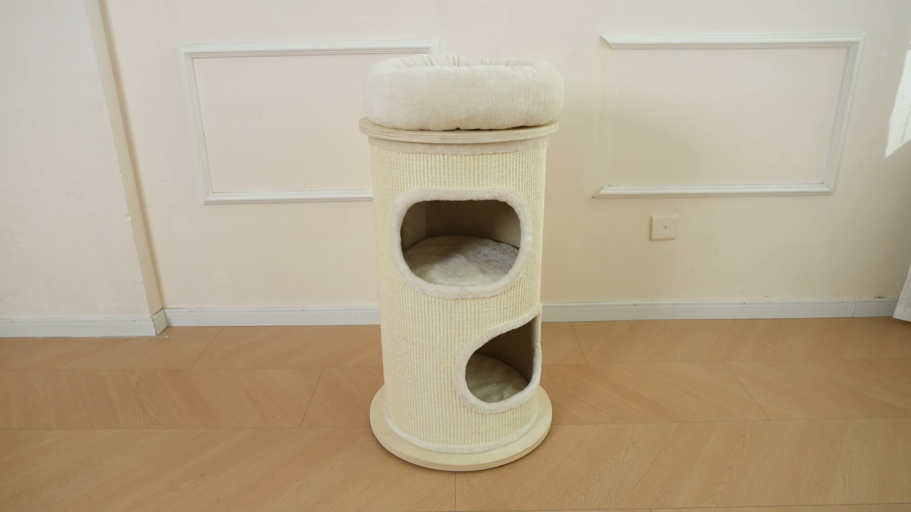 PetRhein Kratztonne 89 cm,Kratzbaum aus Bambus und Sisal Produktbild-Vorschau 6