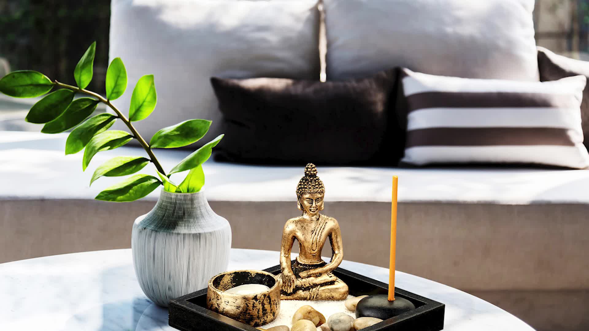 Relaxdays Zen Garten, mit Buddha, Steinen, Sand, Produktbild-Vorschau 7
