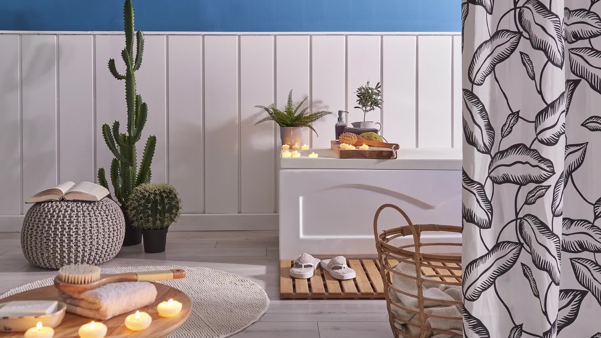 Relaxdays Badhocker Bambus, HxBxT: 45,5 x 48 x 25 cm, Produktbild-Vorschau 7