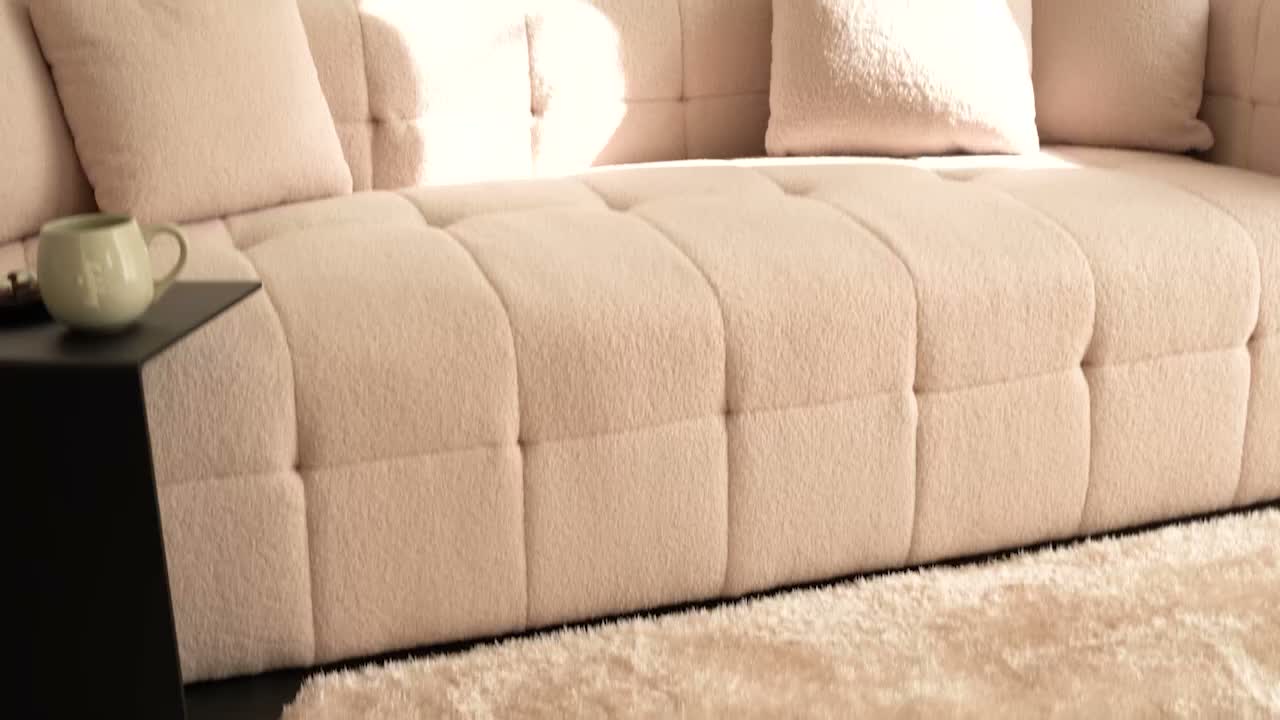 HOME DELUXE - Teddy Sofa COMO - Farbe: Beige, ca. 236 x 68 Produktbild-Vorschau 7
