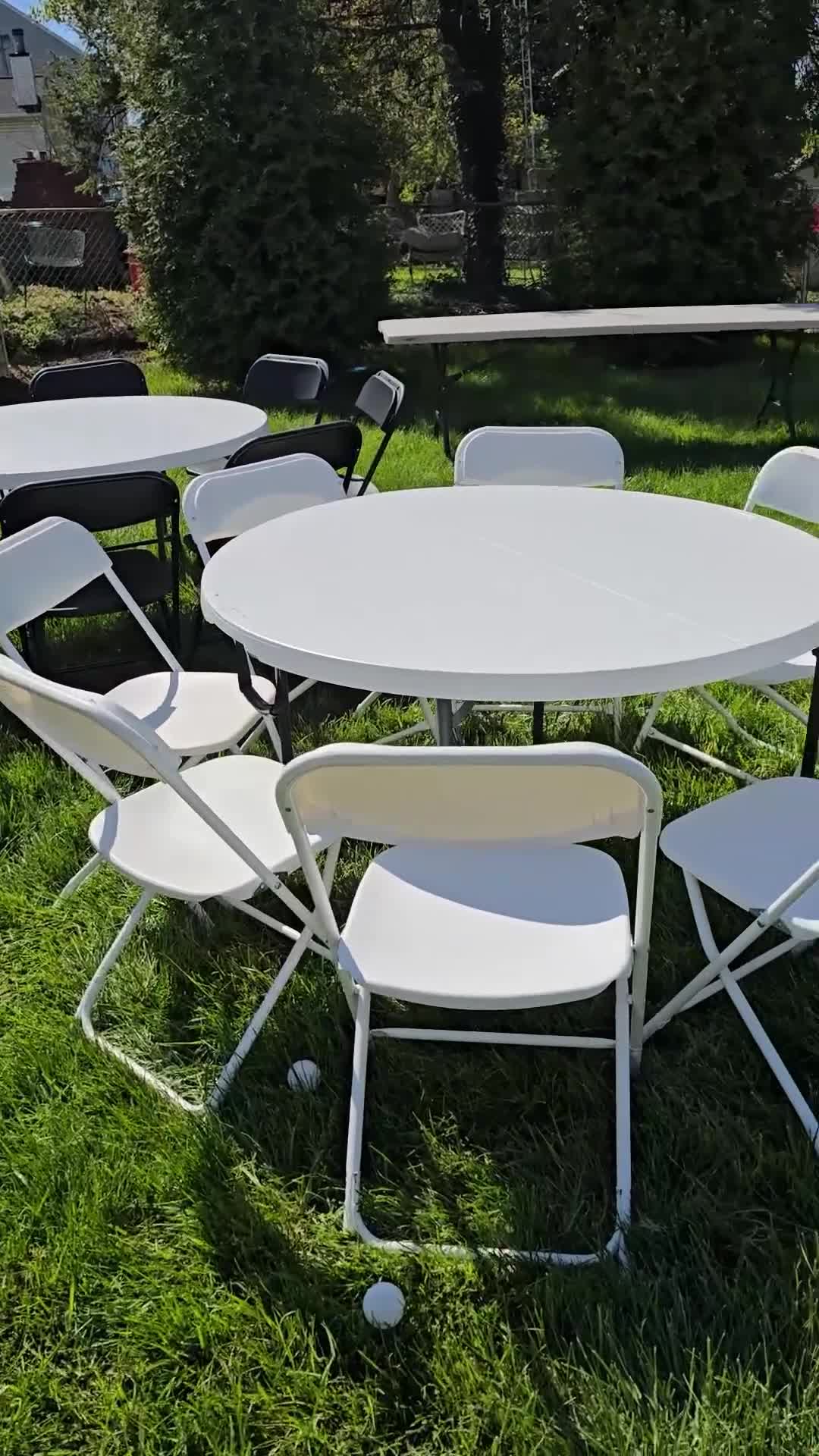 6er Set Klappstühle aus Kunststoff in Weiß – extrem flach Produktbild-Vorschau 7