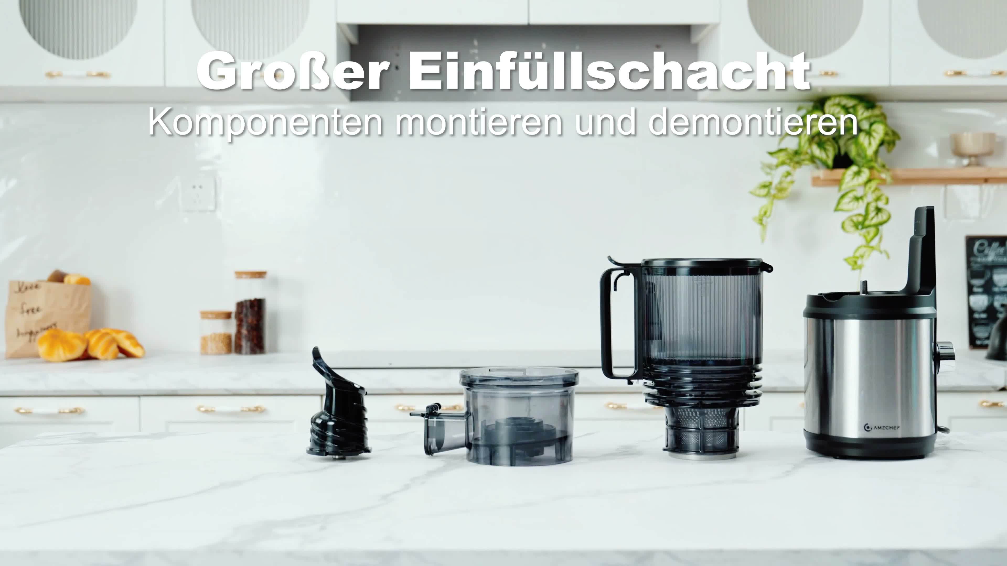 AMZCHEF Slow Juicer mit 150mm Extra-Breitem Einfüllschacht, Produktbild-Vorschau 7