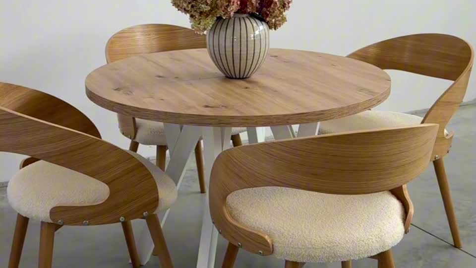 Runder Ausziehbarer Tisch für Esszimmer, PERO, Loft-Stil, Produktbild-Vorschau 7