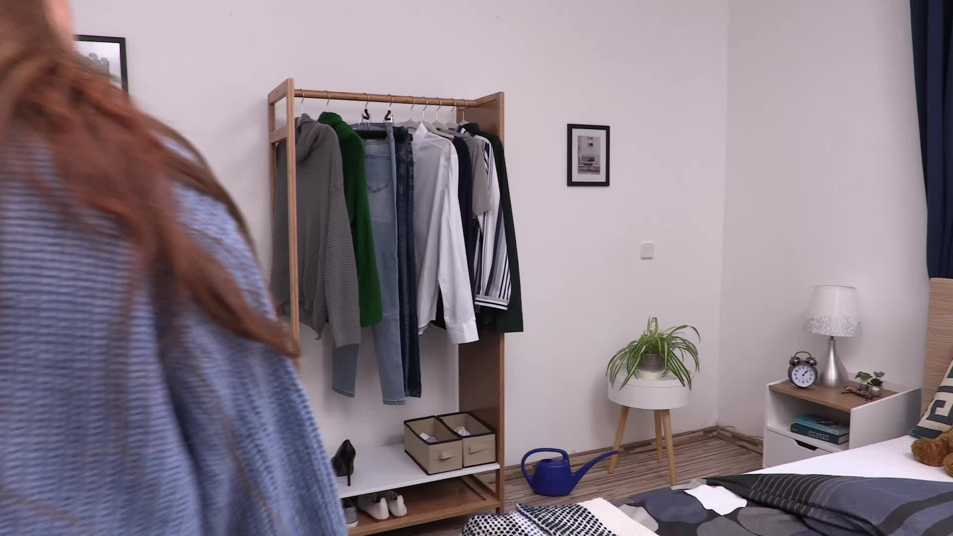 Relaxdays Hosenspanner Holz, 12 Stück, 360° drehbarer Produktbild-Vorschau 7