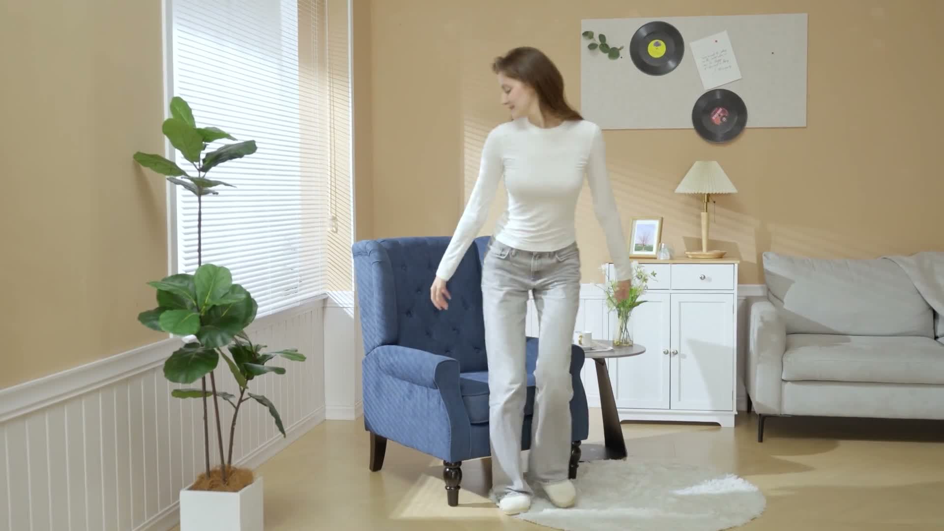 HOMCOM Ohrensessel Gepolstert Sessel mit Tufting, hoher Produktbild-Vorschau 7