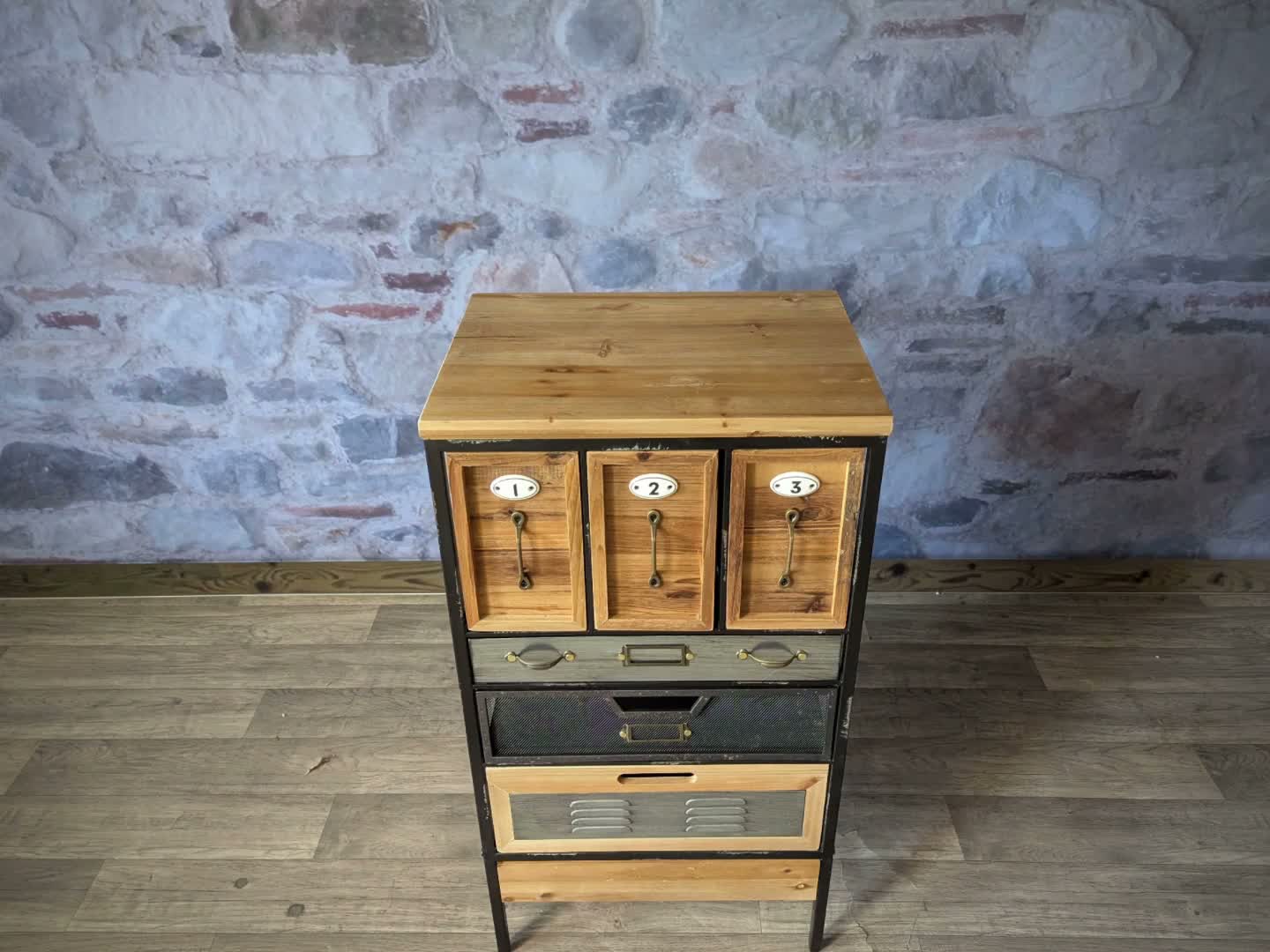 Apothekerkommode HWC-Q77, Schrank Highboard Schubladen Produktbild-Vorschau 7