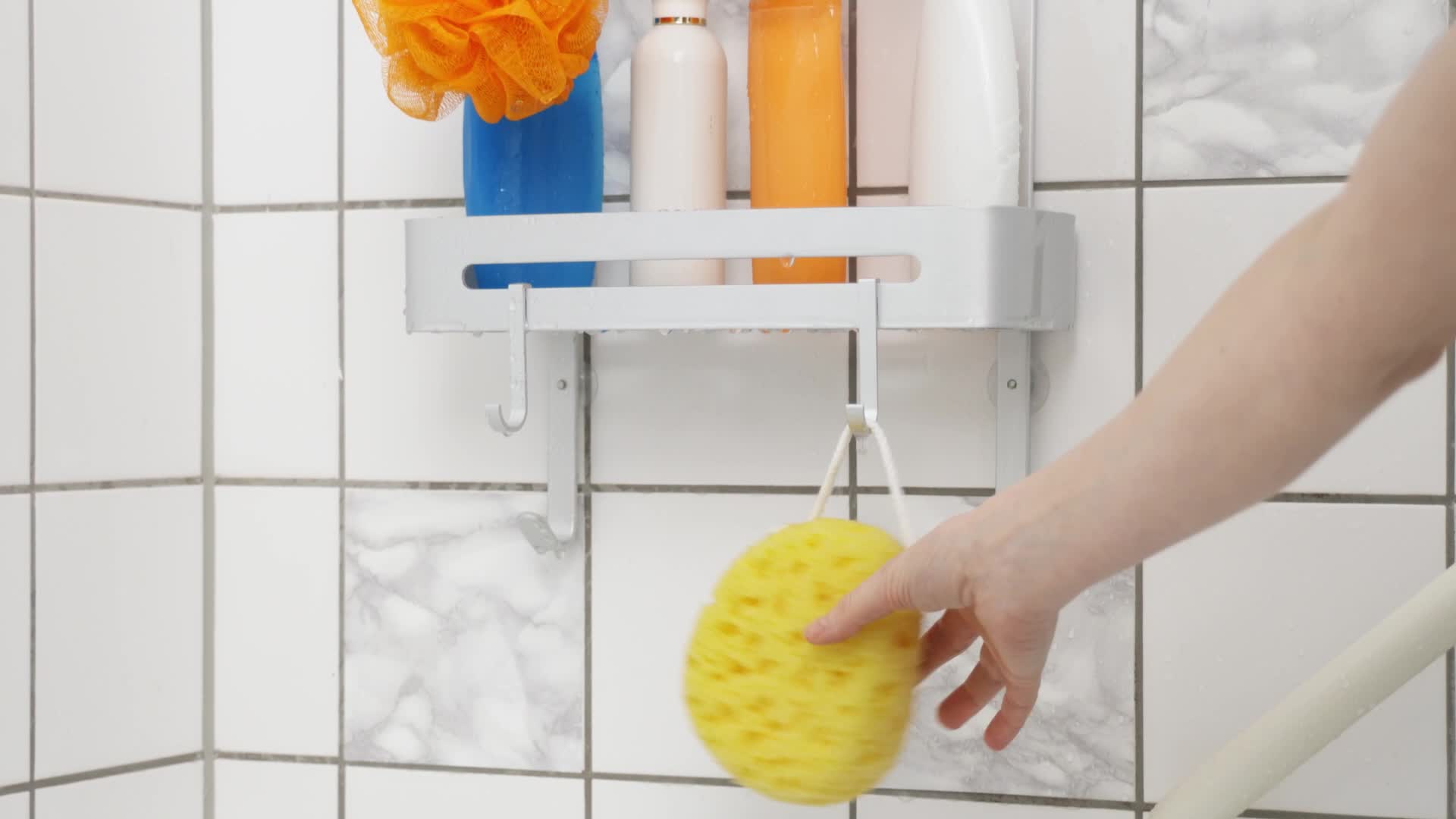 Relaxdays Duschablage zum Hängen, 2 Körbe, 8 Haken, Produktbild-Vorschau 7