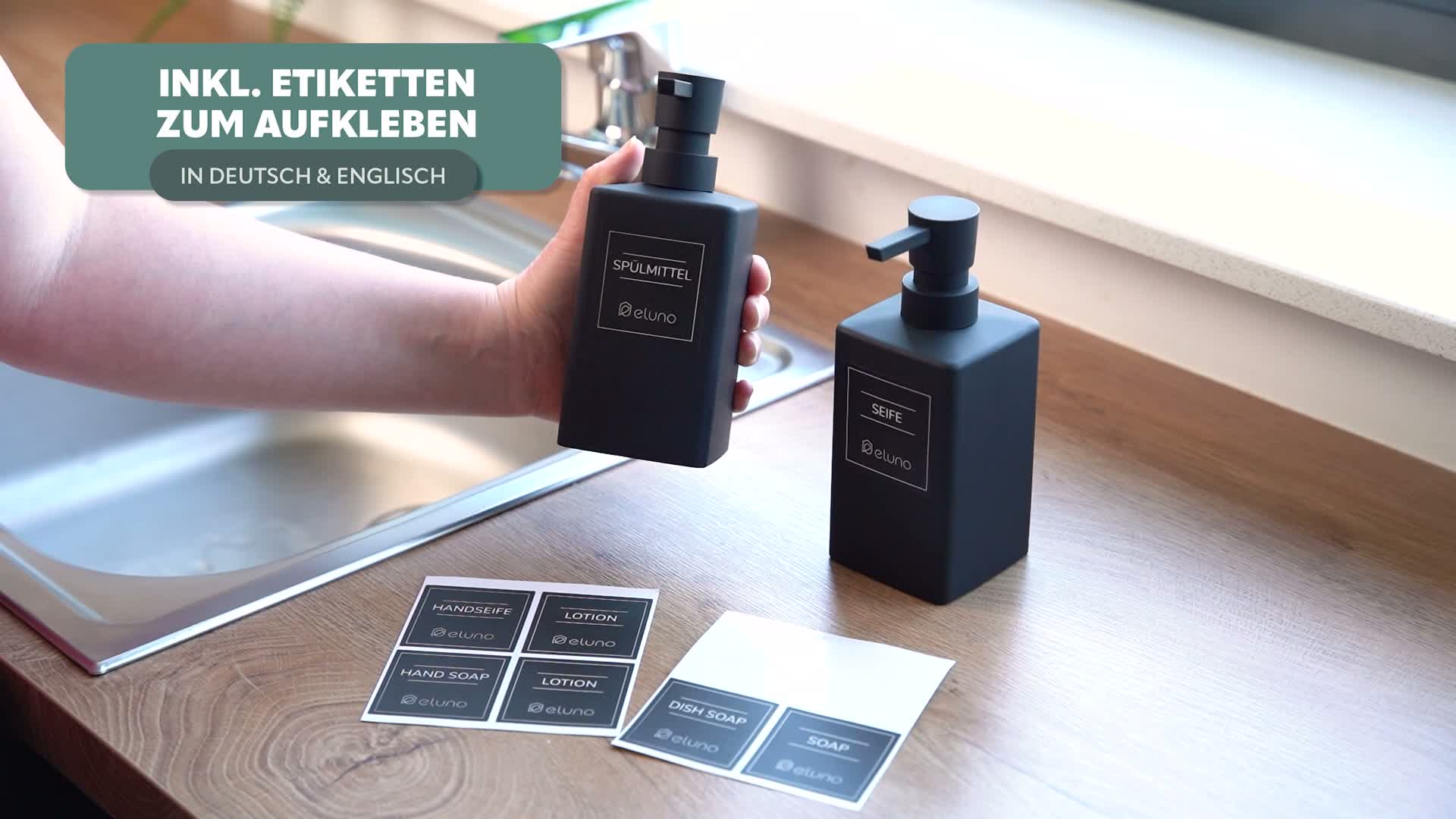 eluno Seifenspender 2er Set mit Soft-Touch Oberfläche in Produktbild-Vorschau 7