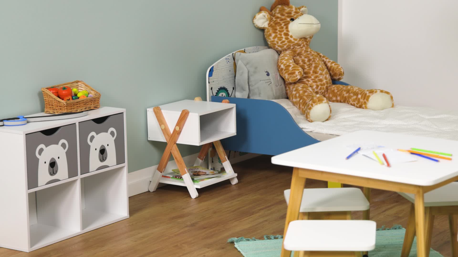 Relaxdays Nachttisch Kinder, offenes Fach, HBT 42x34x30 cm, Produktbild-Vorschau 7