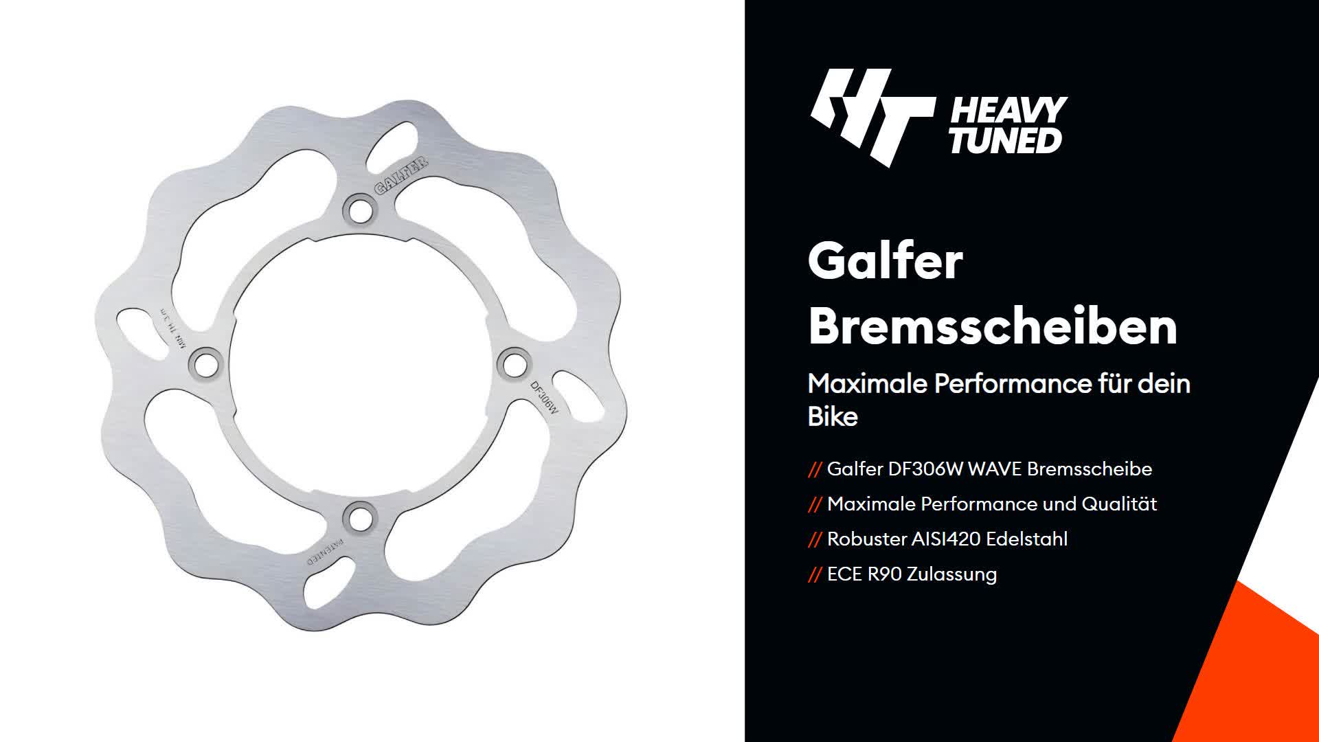 Bremsscheibe Galfer DF306W WAVE® starr vorne 250x3,5mm für Produktbild-Vorschau 3