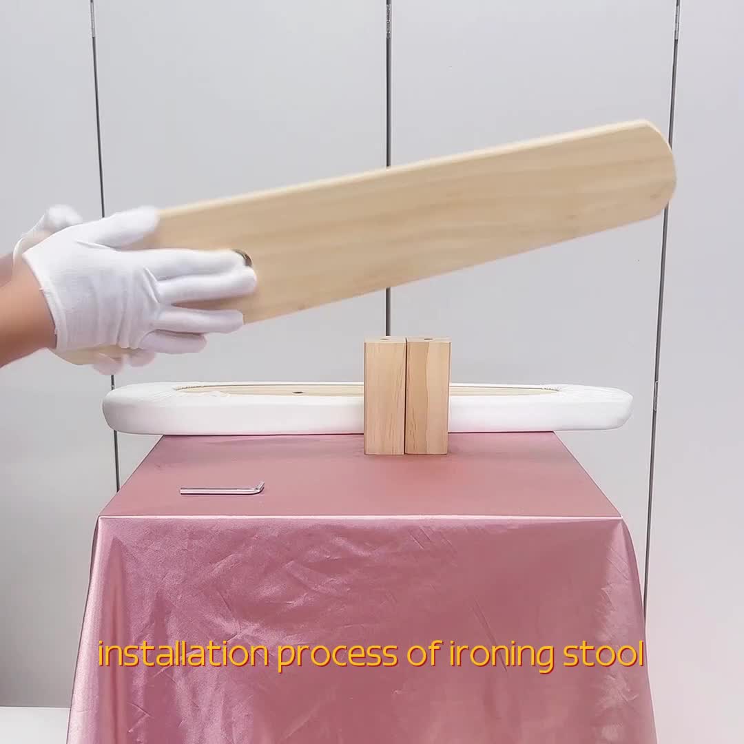 Bügelbrett mit Brust Ärmelpolster, Lang, mit Holzsockel, Produktbild-Vorschau 7