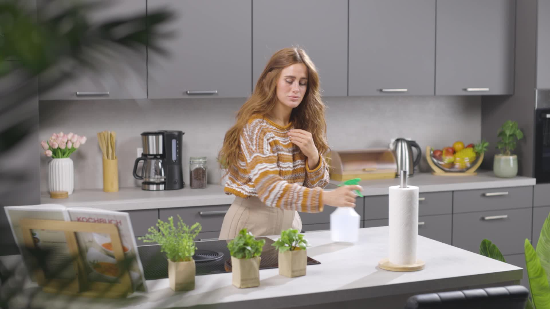 Relaxdays Küchenrollenhalter stehend, Bambus & Edelstahl, Produktbild-Vorschau 7