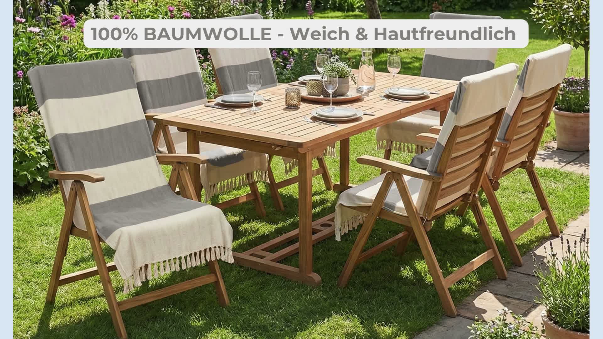 CalmyBEACH Schonbezug Gartenstuhl Hochlehner 130x60cm - Produktbild-Vorschau 7