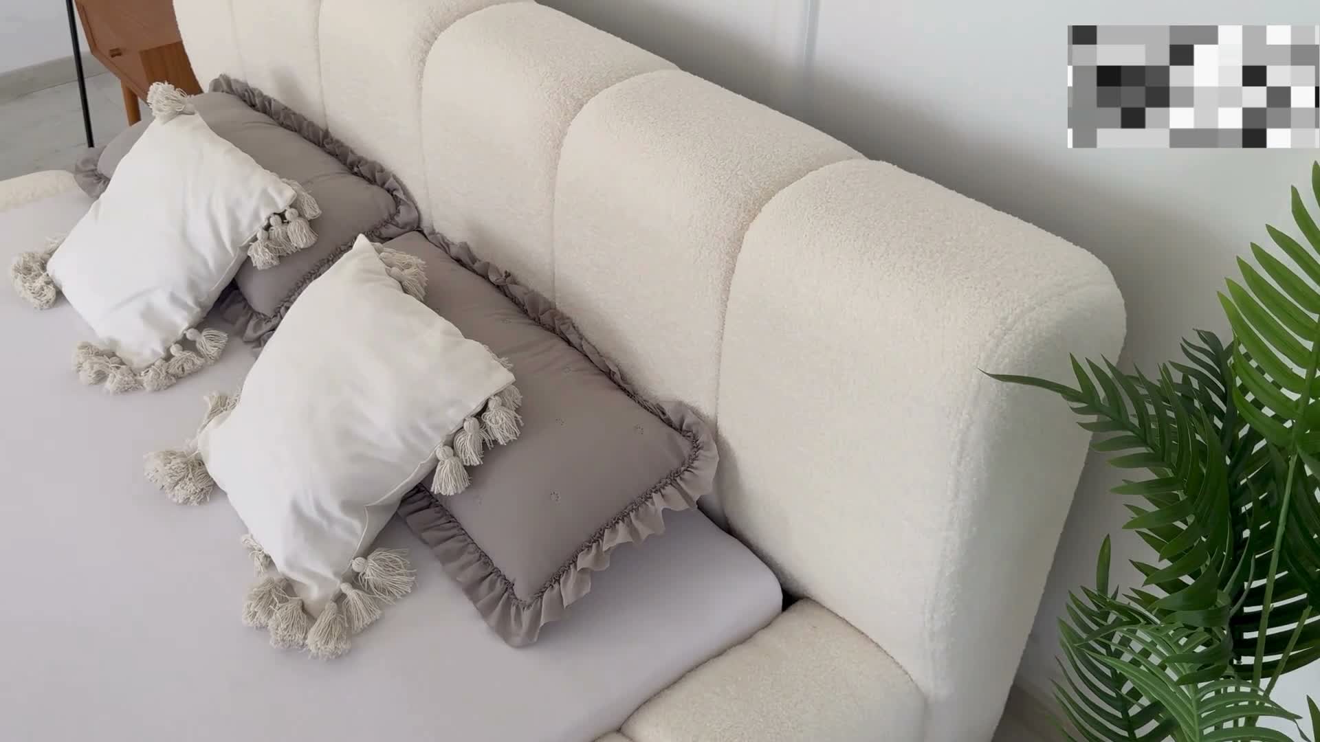 Čalouněná postel 140x200 Cloud Boucle – manželská postel s Náhled obrázku produktu 7