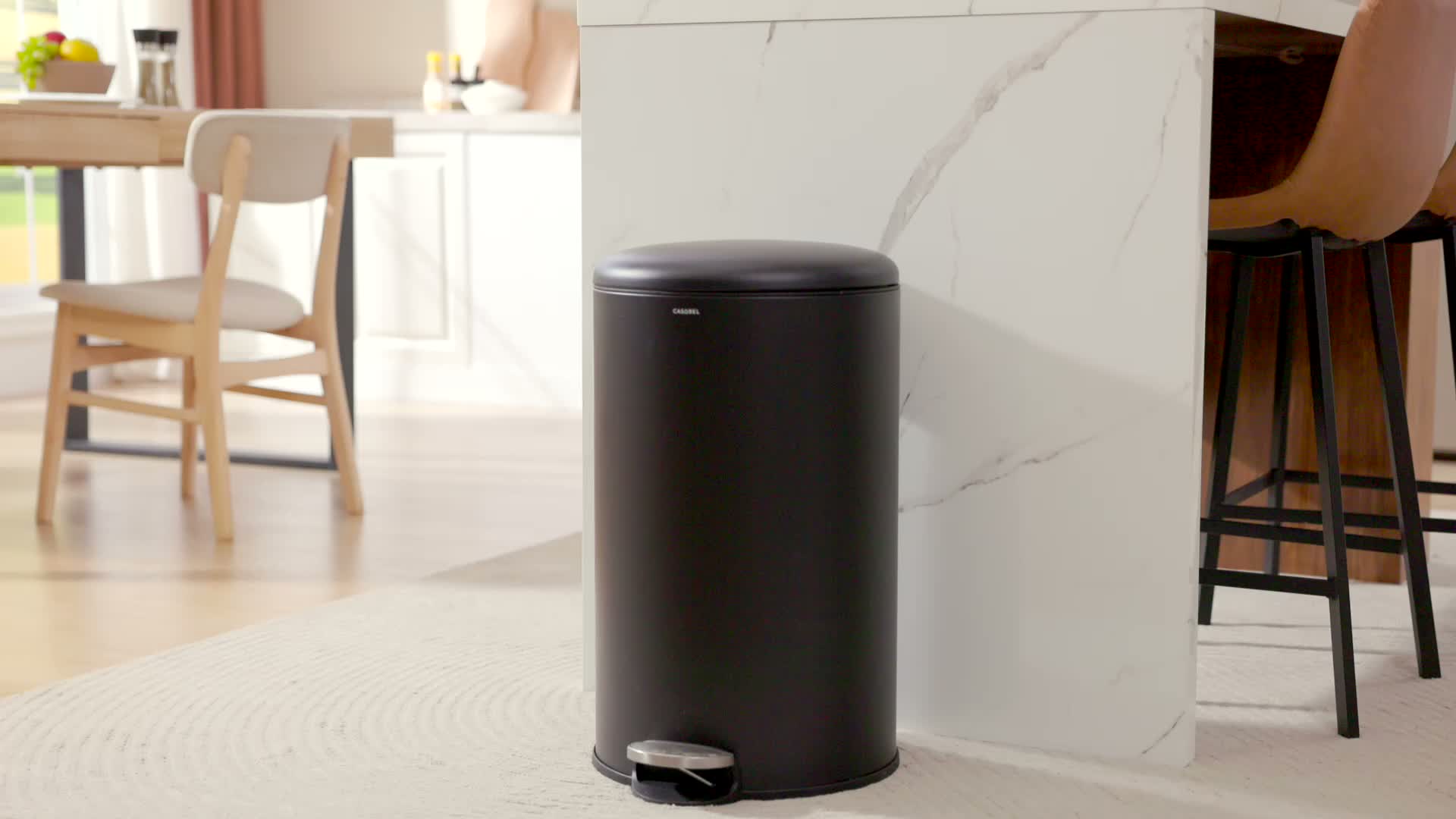 CASABEL Pattumiera, 50L, terracotta, acciaio inox, 100% Anteprima dell’immagine prodotto 7