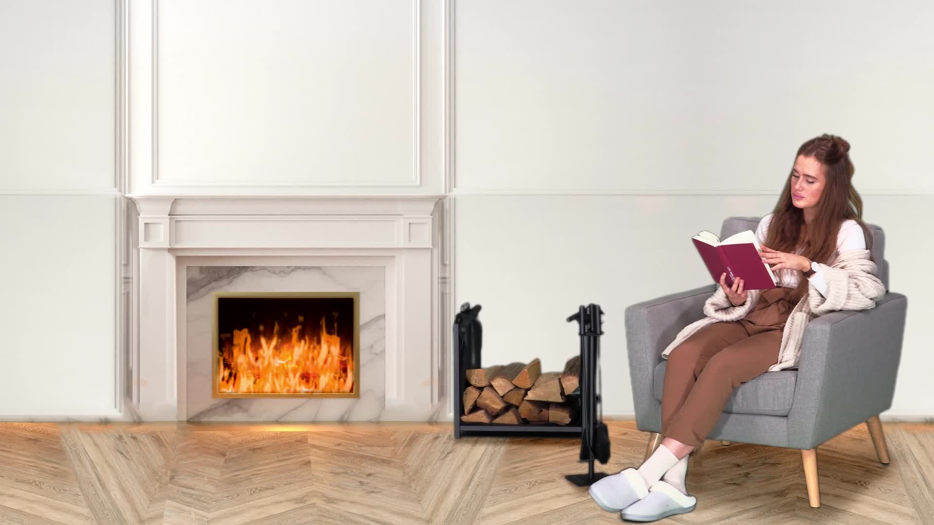 Relaxdays Kaminholzständer mit Holztragetasche, für innen, Produktbild-Vorschau 7