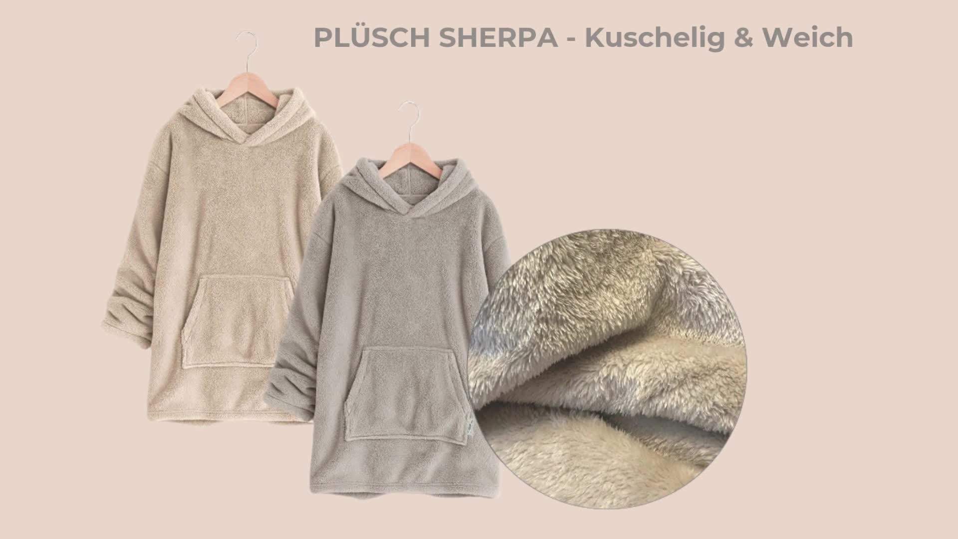 Hoodie Decke mit Ärmeln - Plüsch Sherpa Deckenpullover Produktbild-Vorschau 7