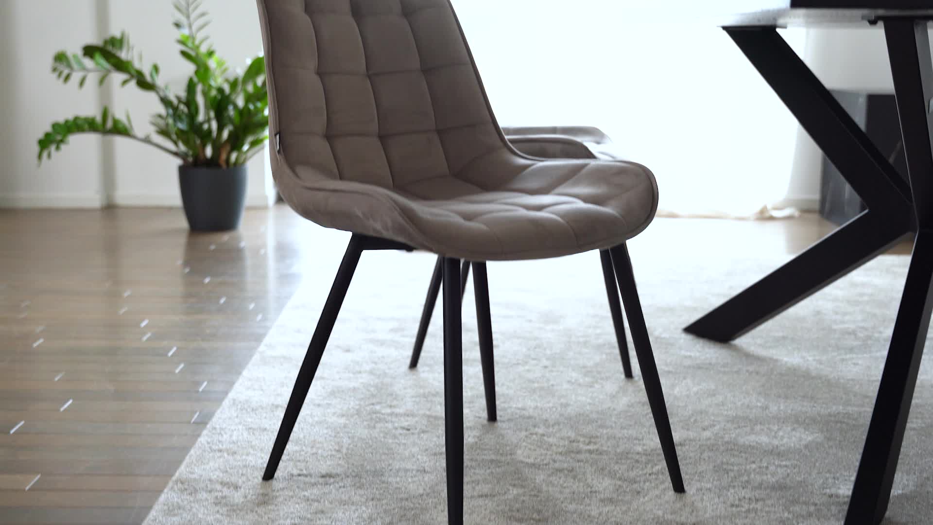 HOME DELUXE - Polsterstuhl IKALO 4er Set - Farbe: Hellbraun Produktbild-Vorschau 7