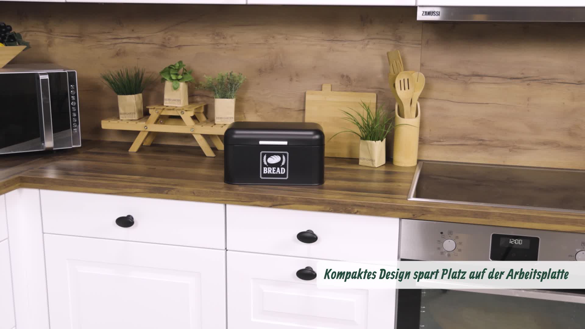 Relaxdays Brotkasten, Brotbox mit Deckel & Griff, HBT: Produktbild-Vorschau 7