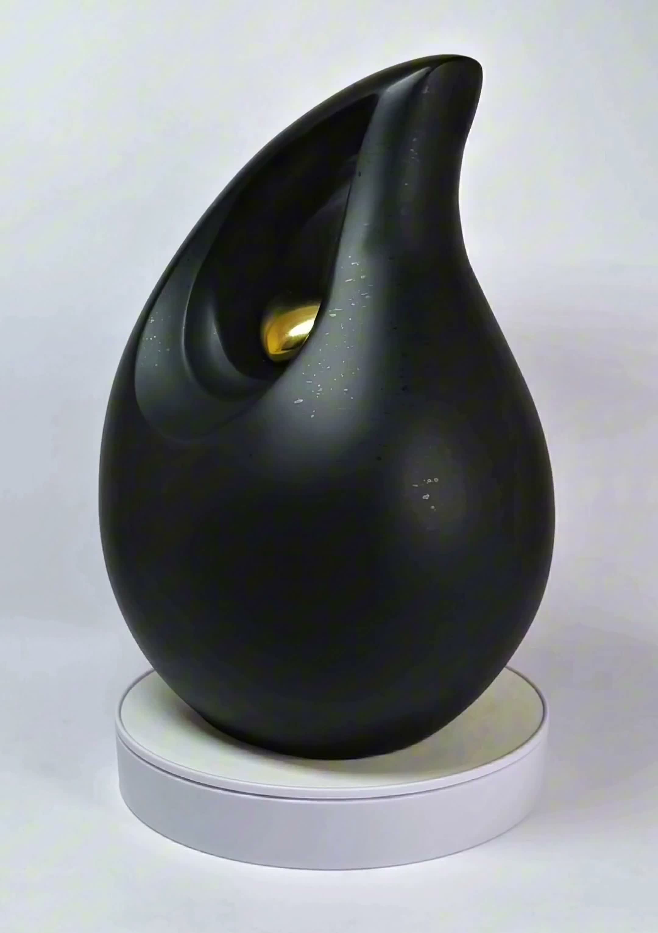 Schwarz XXLTropfen urne Hund-3,8L| Aluminium Tierurnen für Produktbild-Vorschau 7
