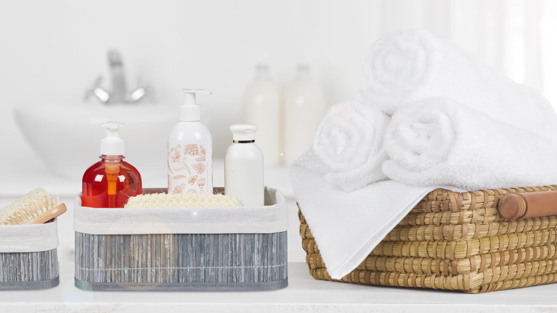 Relaxdays Aufbewahrungskorb 3er Set, Stoffbezug, Bambus, Produktbild-Vorschau 7