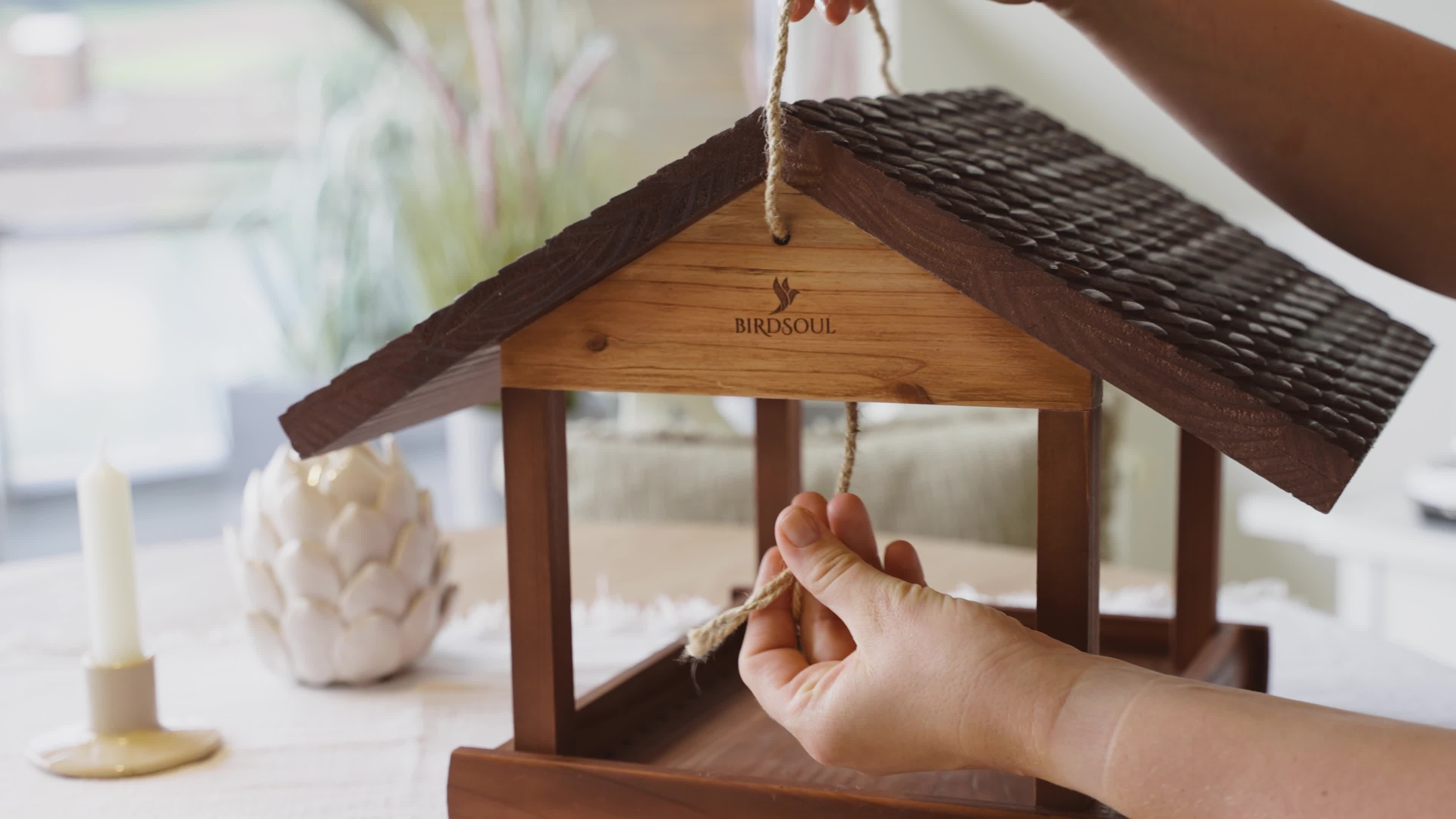 Vogelhaus aus Holz wetterfest | Futterhaus für Wildvögel Produktbild-Vorschau 7