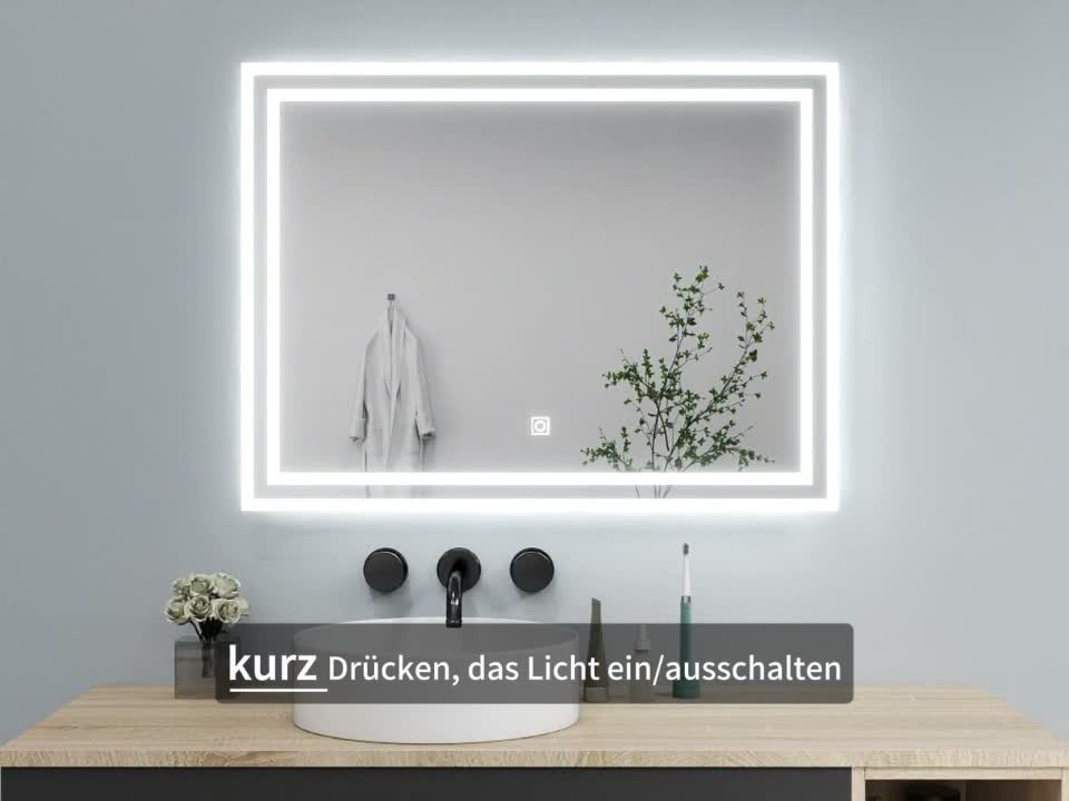 LED Badspiegel mit Beleuchtung Beschlagfrei 60x50cm Produktbild-Vorschau 7