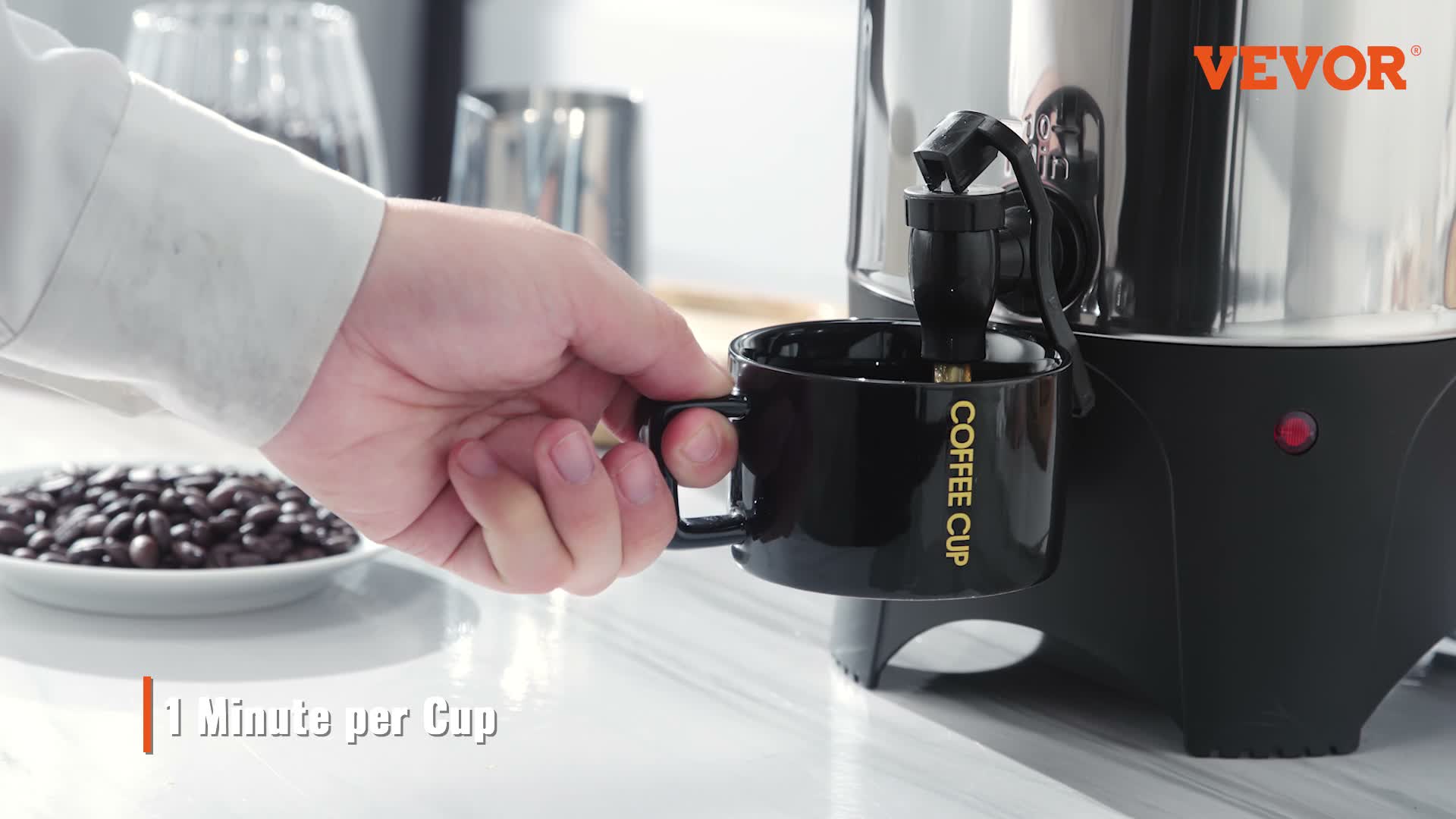 VEVOR Glühweinkocher 7,4L Heißgetränkespender 50 Cup Produktbild-Vorschau 7