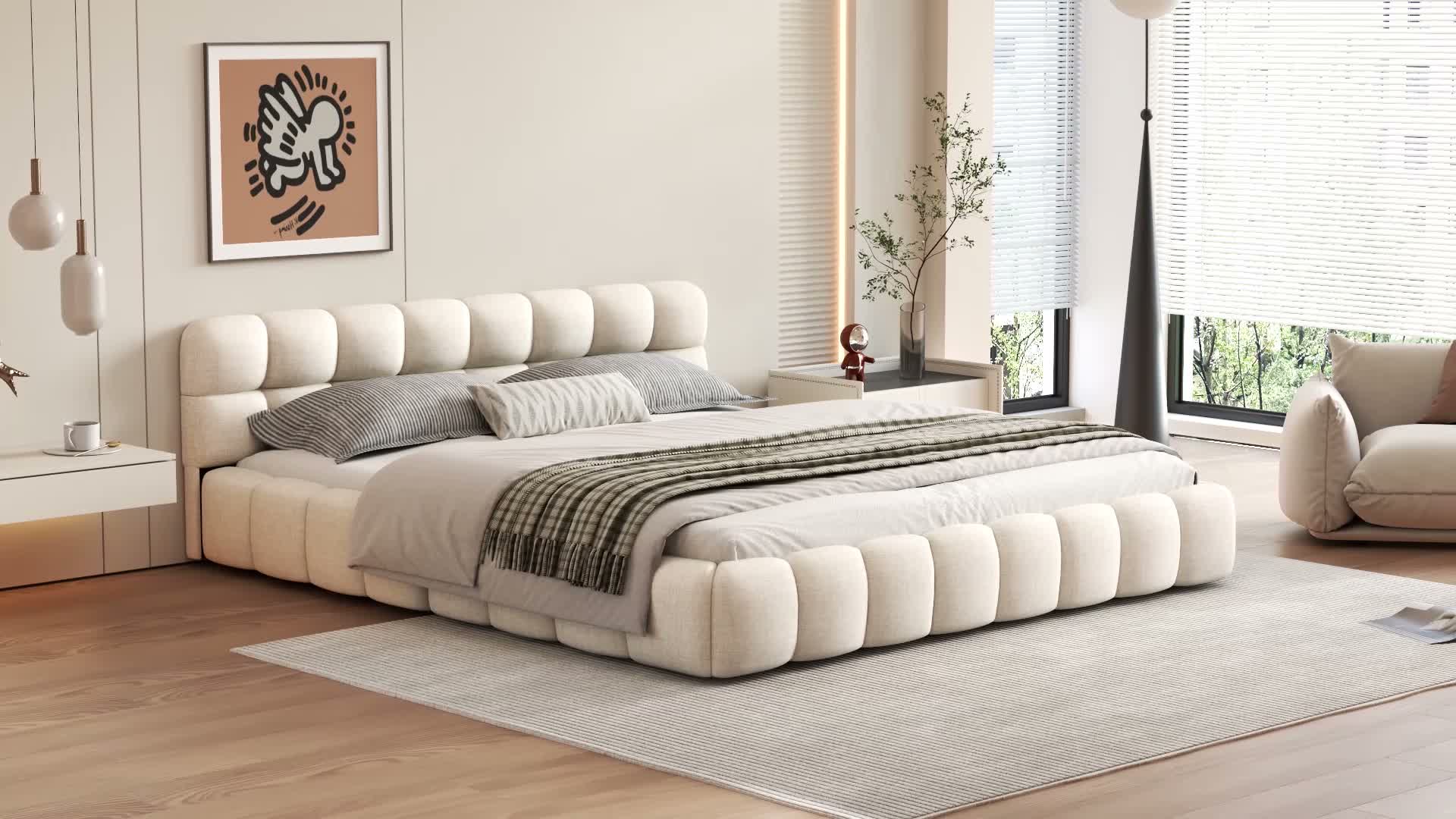 INONEFT Bubble Bett Polsterbett 140x200cm, Doppelbett mit Produktbild-Vorschau 7