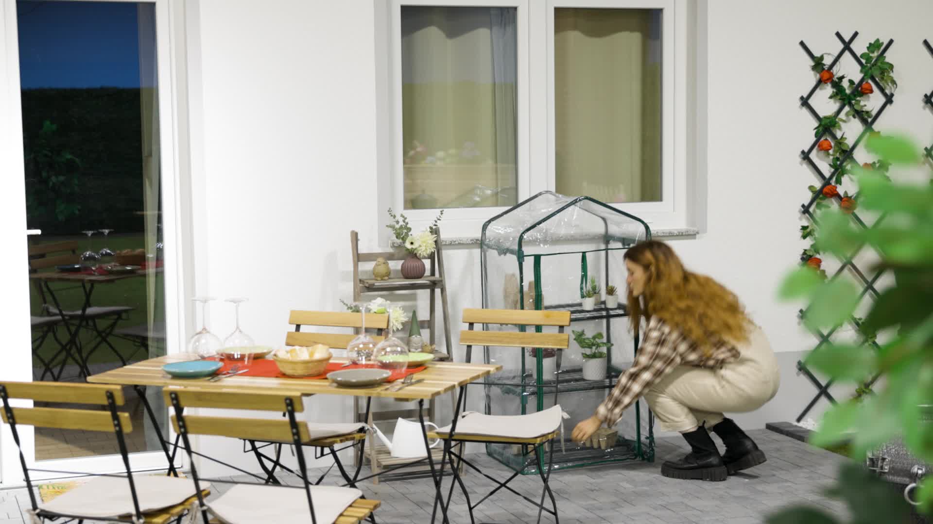 Relaxdays Balkon Gewächshaus, PVC-Folie, Stahl, HxBxT: 122 Produktbild-Vorschau 7