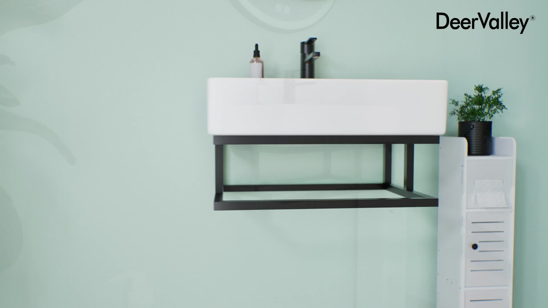 DeerValley Modernes Wand Waschbecken Mit Schwarzem Produktbild-Vorschau 7