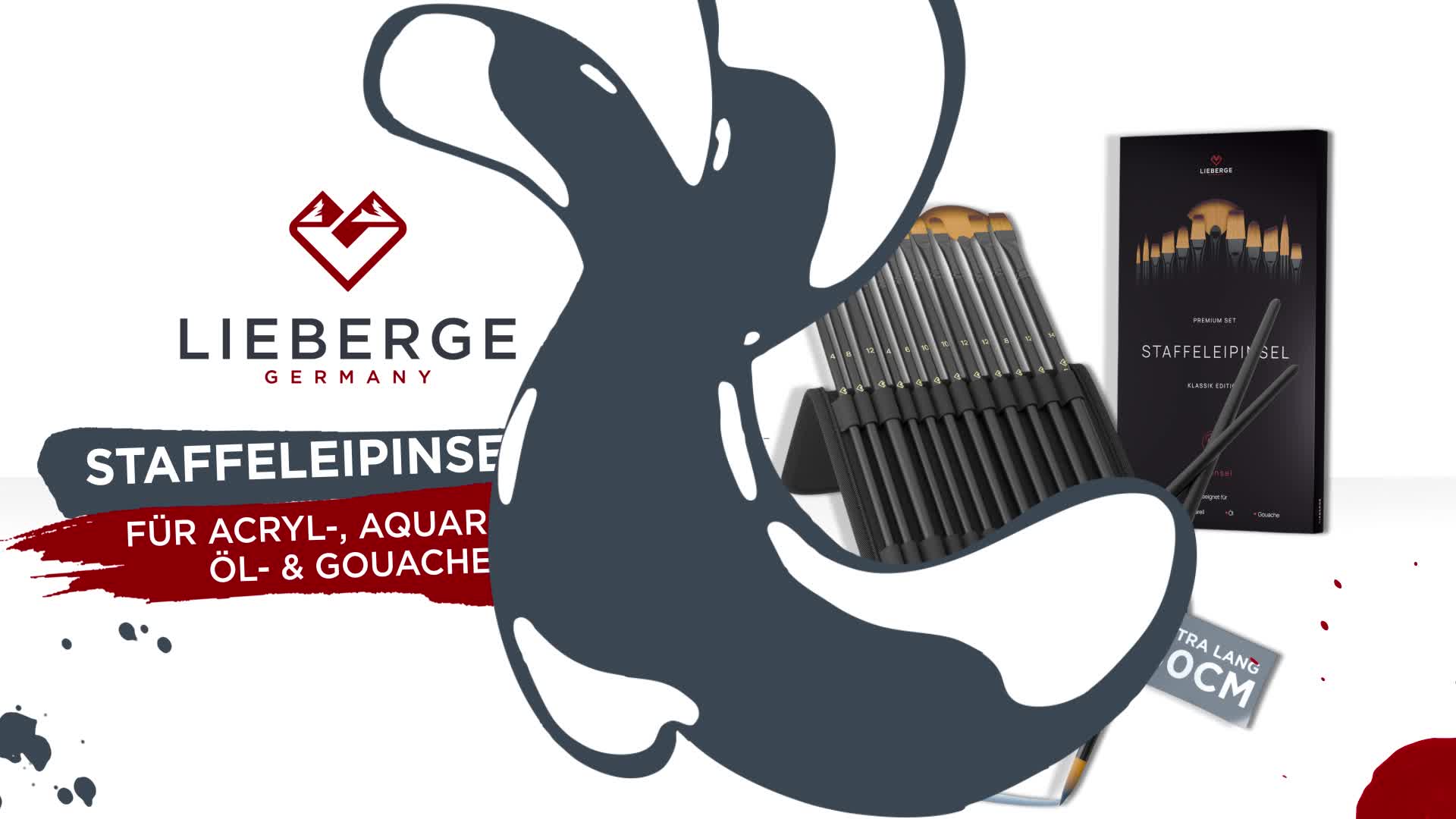 LIEBERGE Premium Langstiel Pinselset Acrylfarben - 12 Produktbild-Vorschau 7