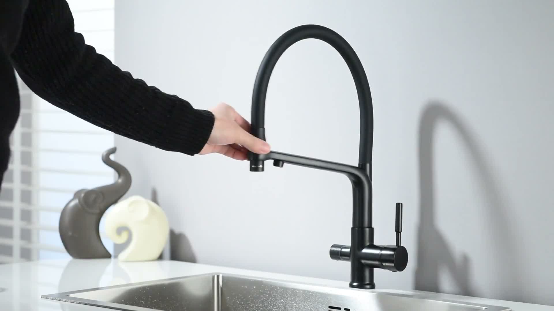 Miscelatore da cucina a 3 vie HighFlex con attacco per Anteprima dell’immagine prodotto 7
