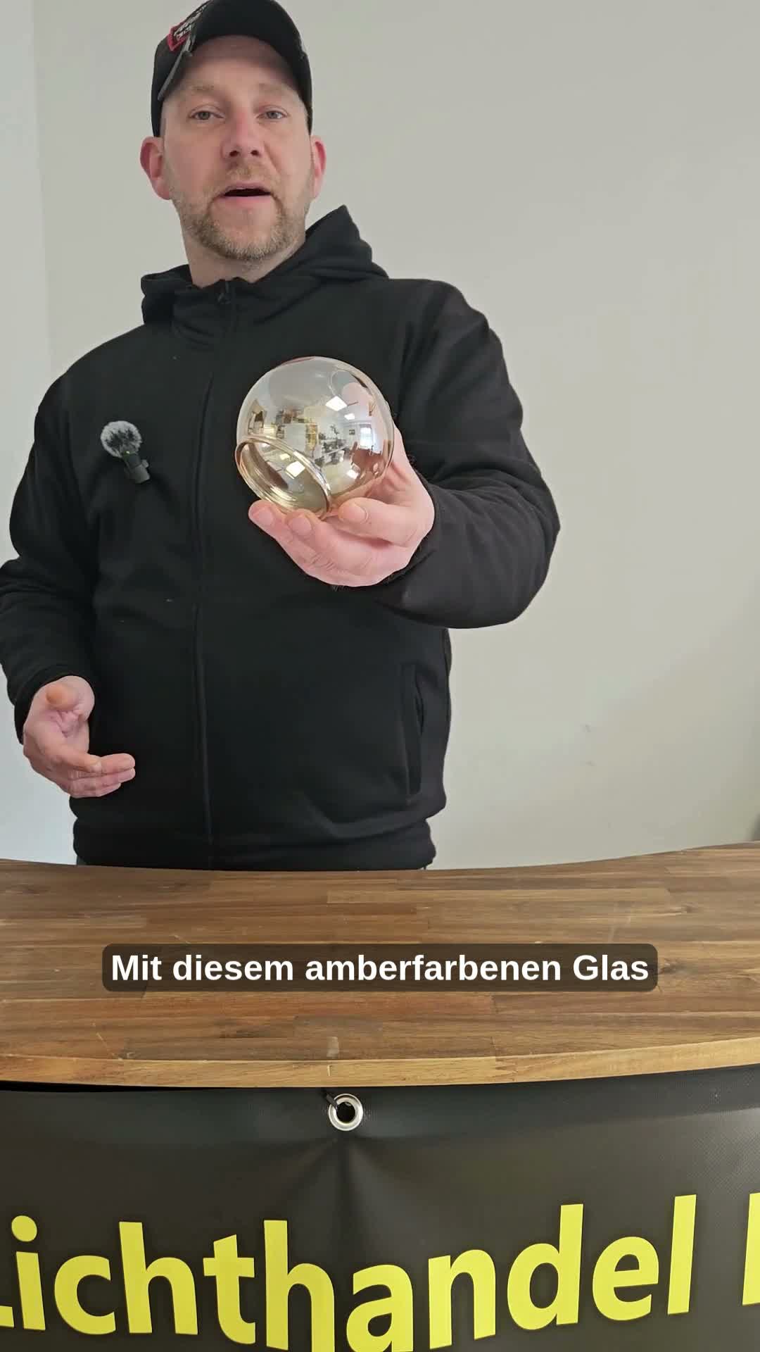 E14 Ersatzglas goldfarbig – Glas-Lampenschirm als Produktbild-Vorschau 7