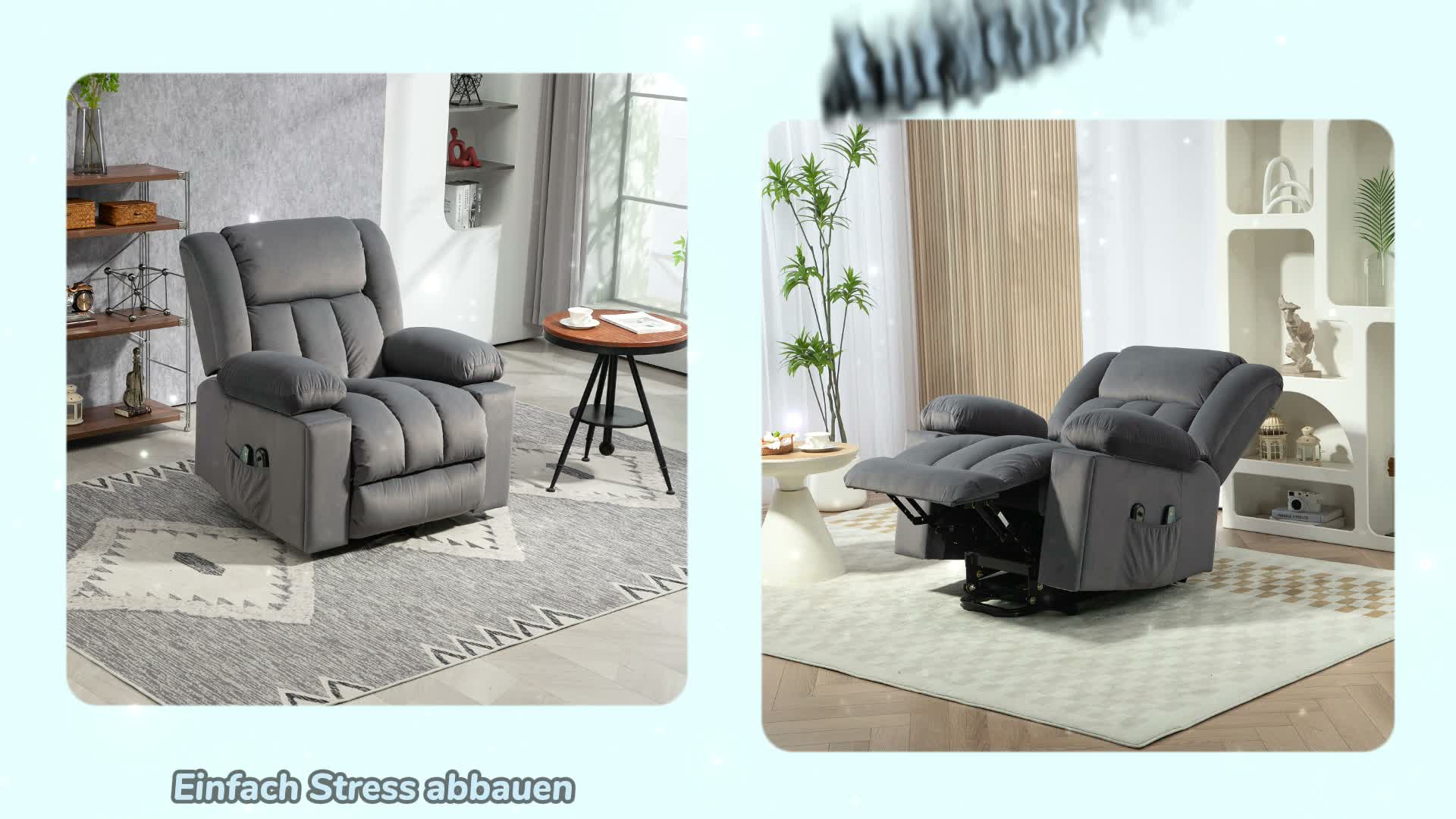 HOMCOM Fernsehsessel mit Aufstehhilfe Relaxsessel mit Produktbild-Vorschau 7