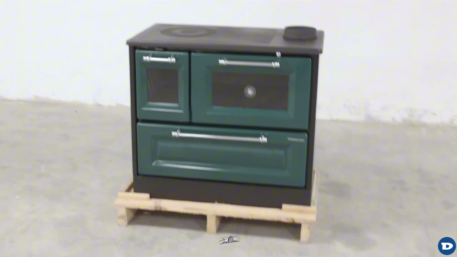 Kaminofen mit Backfach und Herdplatte 4012 Grün Holzofen 8 Produktbild-Vorschau 7