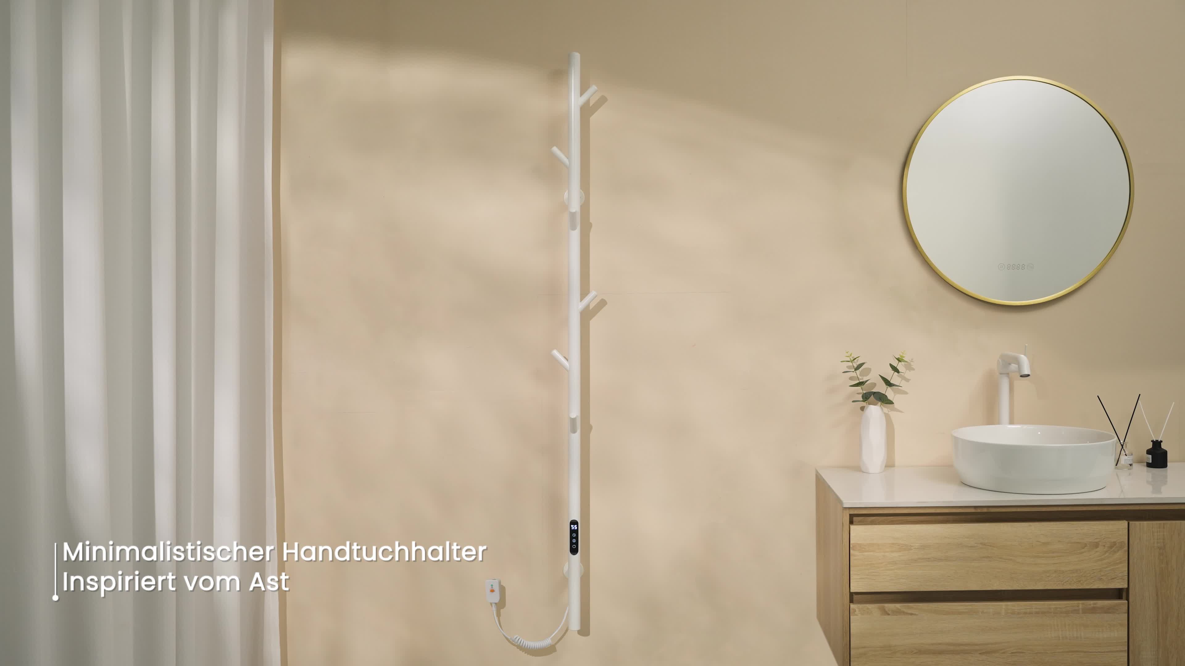 EMKE Elektrischer Handtuchheizkörper 100 W Schwarz, Produktbild-Vorschau 7