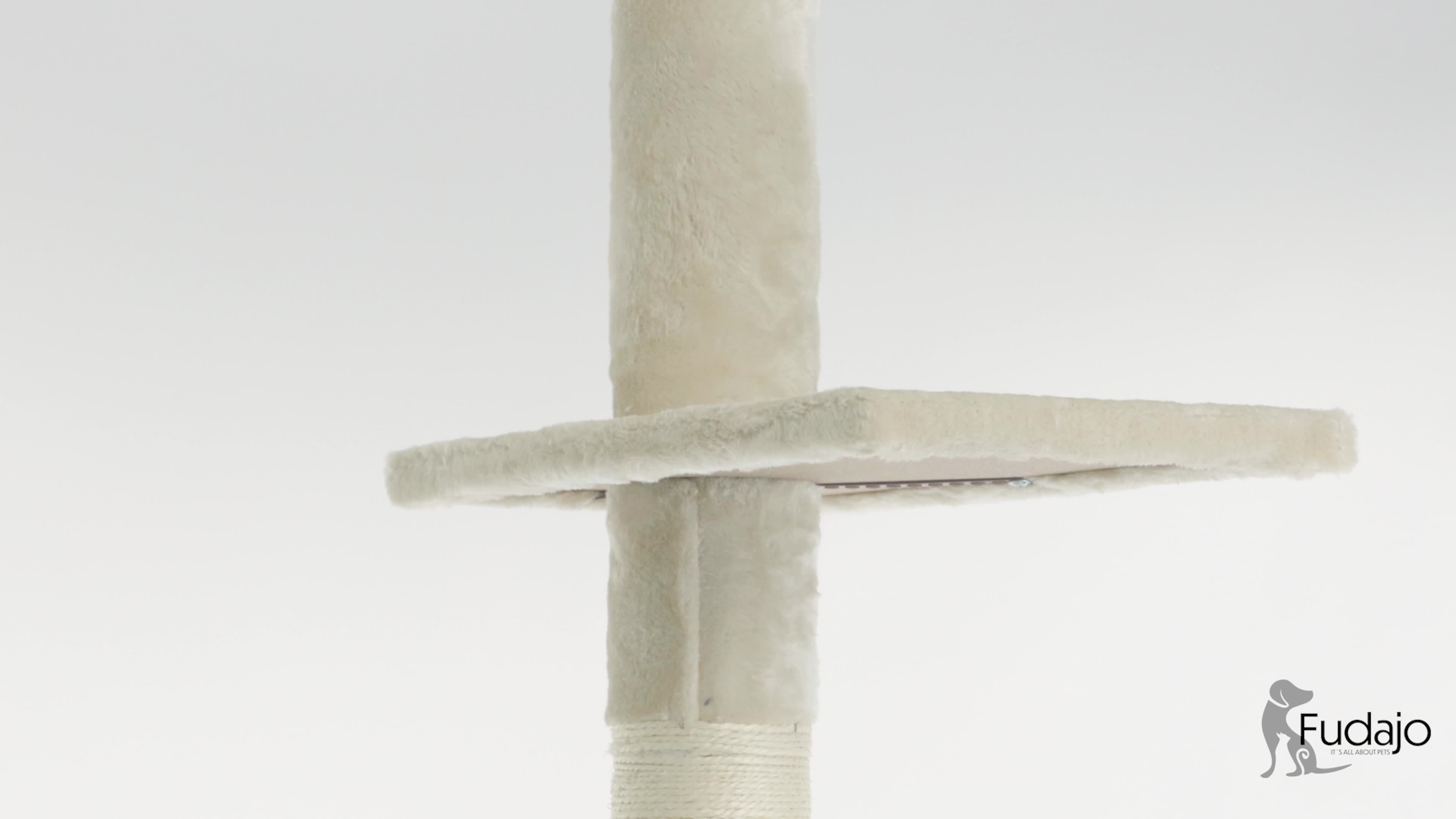 Fudajo Kratzbaum deckenhoch 230–276 cm in Beige, Produktbild-Vorschau 7