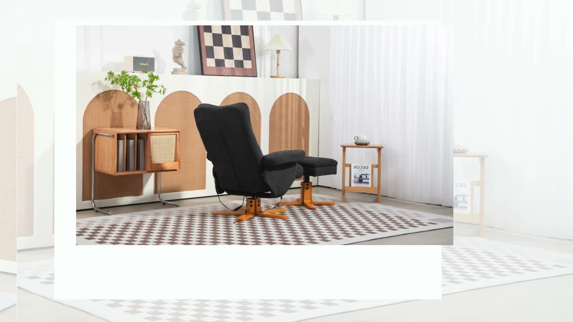 HOMCOM Relaxsessel mit Fußhocker, Stauraum, Massagesessel Produktbild-Vorschau 7