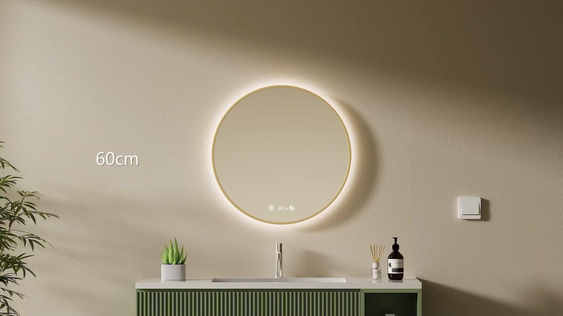 S'AFIELINA miroir salle de bain LED 60 cm rond, tactile, Voir les images du produit 7