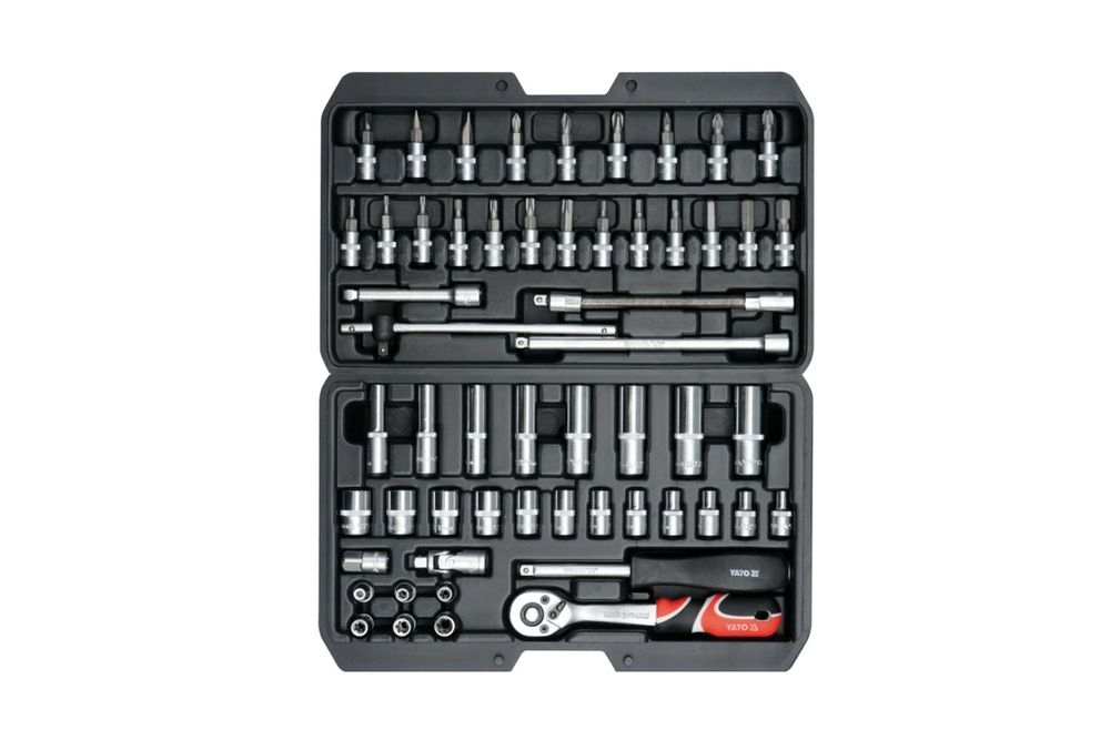 Yato YT-14501, Sada nástrčných hlavic na ráčnu, 56 kusů, Chrom, Chrom Vanadová ocel, 1,85 kg