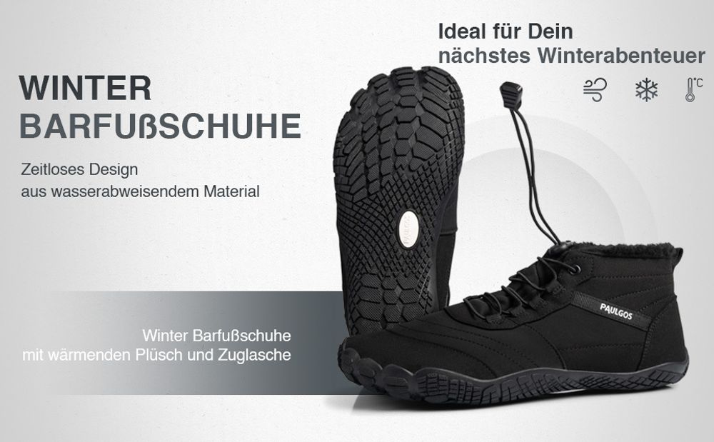 PAULGOS Winterbarfußschuhe, uni, Größe 37-47 in 3 Farben