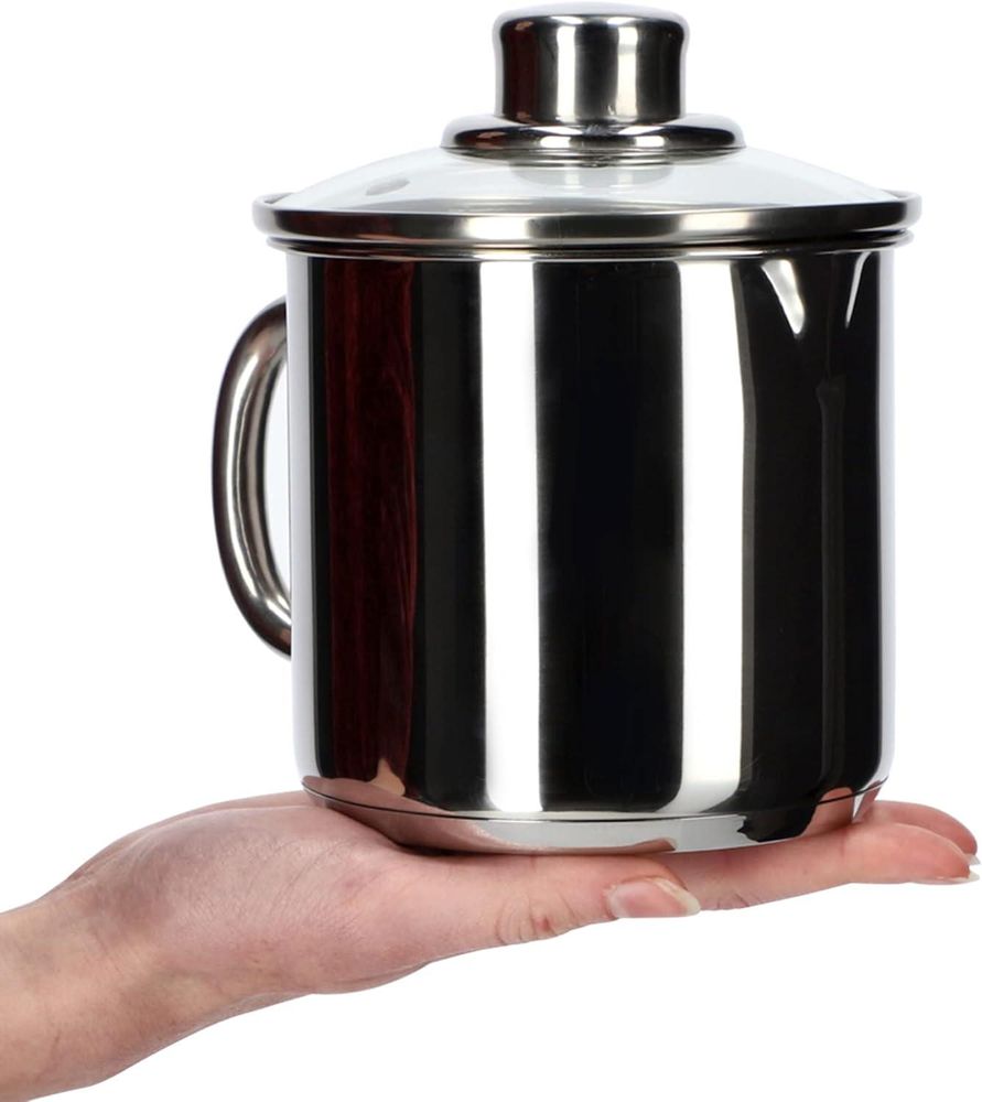 KADAX hoher Topf mit dichtem Glasdeckel, 1.2L, Silberkanne