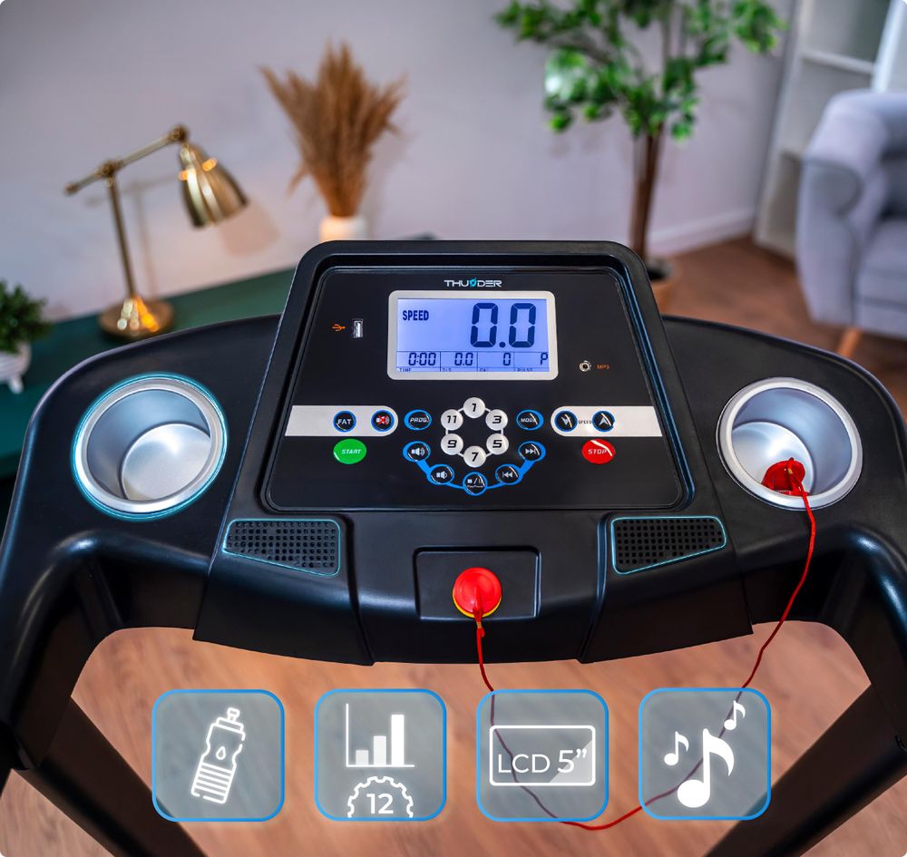 Laufband Thunder ICON BLACK 115x42cm 17km/h FitShow klappbar Bluetooth