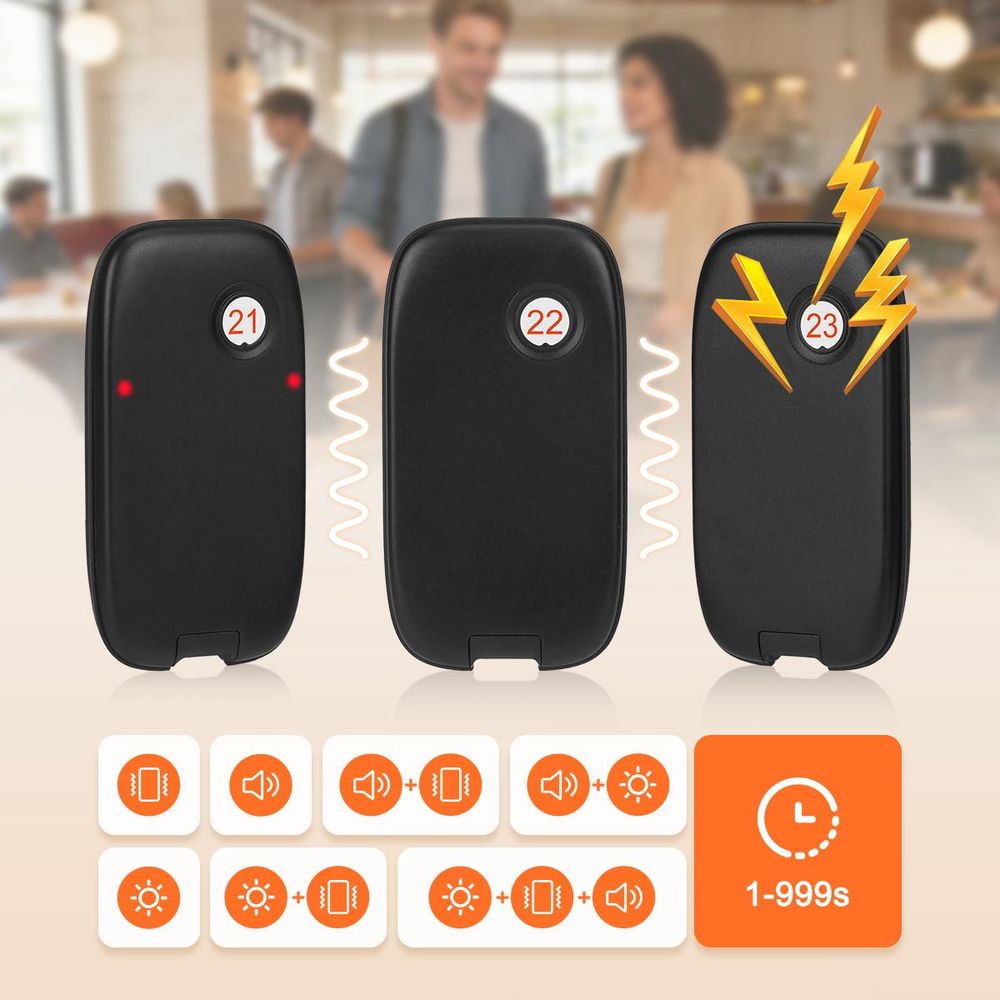 Retekess TD175P Restaurant-Pager-System, 30Pagers, 800M Pager Rufsystem, 7 Rufmod, Pager Pieper für Food Court, Café, Bar, Gastronomie,walkie talkie