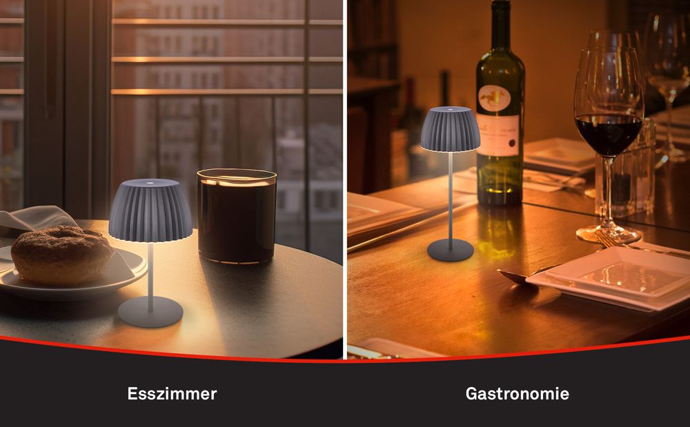 LED Tischlampe Akku LED Tischleuchte Dimmbar Kabellos Touch Aussen/Innen